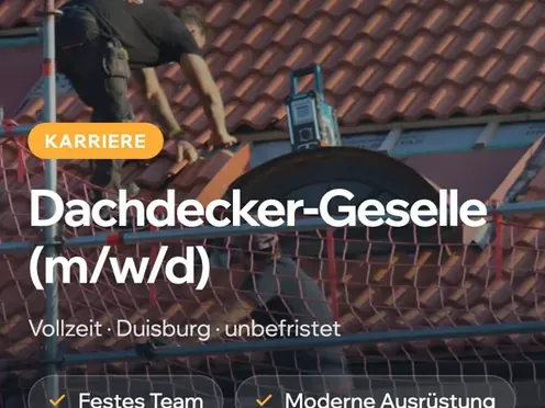 Stellenanzeige für einen Dachdecker-Gesellen im Beispiel-Entwurf Hollenbeck