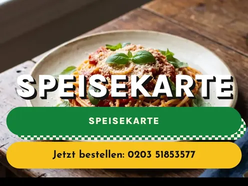 Speisekarte im Beispiel-Entwurf der Pizzeria San Remo mit Bestell-Knopf